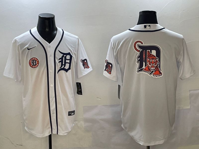 Men Detroit Tigers Blank White Game 2025 Nike MLB Jersey style 4->detroit tigers->MLB Jersey